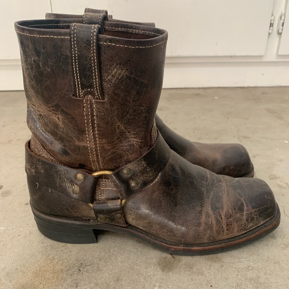 Frye brand boots. John Addison Harness model.